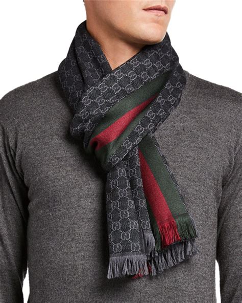 mens gucci scarf sale|gucci scarf men's silk.